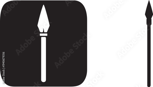 Spear Weapon Silhouette Icon.