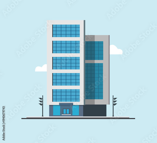 vector illustration of modern building