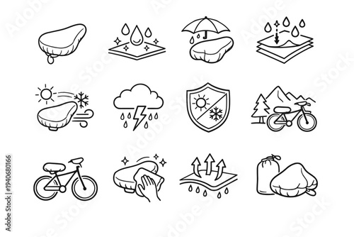 Protection cover modern utility bike outline vector barrier surface icon seat clean