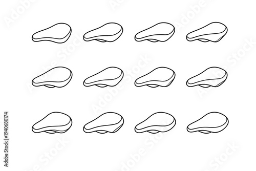 Clean seamless bike icon fabric cover saddle seat vector aesthetic proportions understated