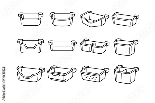 Icons interior vector modern refined storage corners geometry walls shape clip icon
