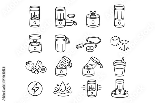 Icon vector cordless smooth blender balanced icons matte reduced contemporary clutter aesthetic