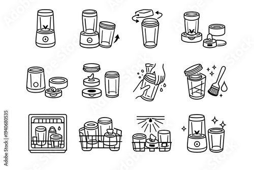 Part blender geometry cordless easy icons icon structure detachable vector clean