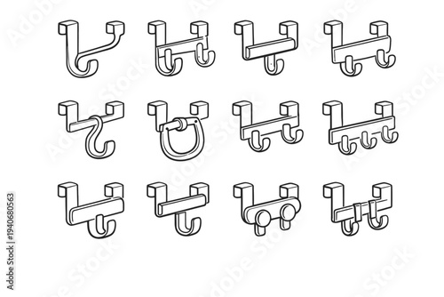 Over look coating geometry vector door refined color icon outline compatibility hook