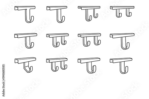 Geometry over top vector bracket visual aesthetic icon bulk door hook reduced