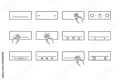 Icons icon silhouette clean control design modern clock digital vector front concept