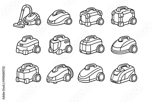 Vector vacuum finish construction durability icon pet durable guards icons hair