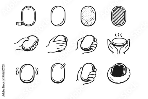 Coating hand icon exterior vector layer feel usb texture finish form warmer