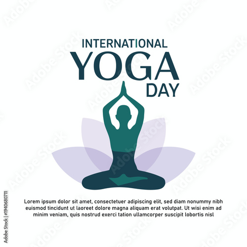 International Yoga Day celebration with a person in lotus position