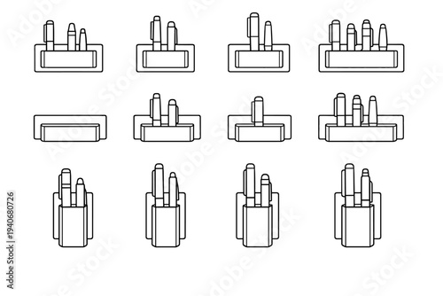 Geometry silhouette holder magnetic functional concept balanced icon alignment vector base organization