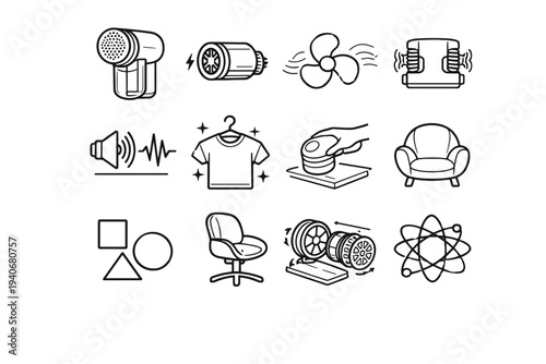 Remover cordless operation geometry vector housing icon balanced performance smooth lint