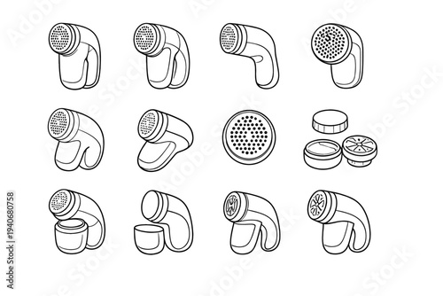 Lint tidy remover compact garment icon household vector screen cordless outline handheld