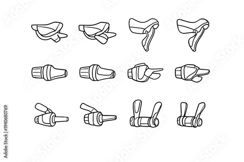 Language aesthetic styling refined vector bike shifter edge minimalist icon integration icons