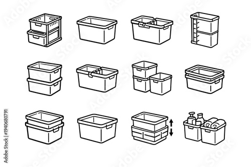 Vector modern interface balanced storage precise icon top proportions organizer clean icons