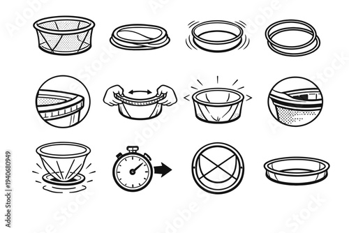 Support edge vector geometry icon laundry form setup aid icons rim basket