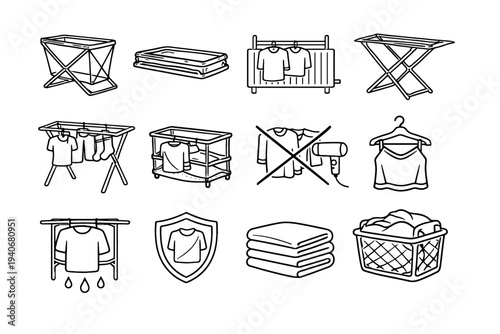 Foldable clean method icon modern silhouette vector outline spacing icons form tidy