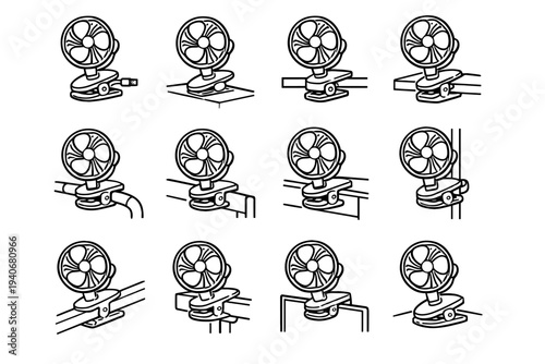 Desk clean versatile proportions use fan icon vector clip adaptability rail usb