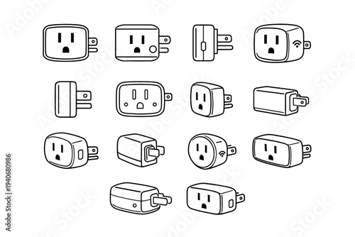 Appearance icon vector smart refined form construction compact plug clean adapter neat