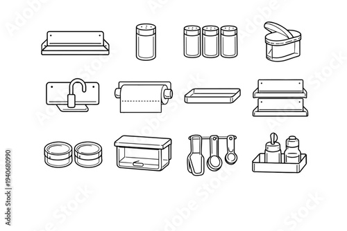 Finish surface spice magnetic unit style shelf icon vector rack tidy texture