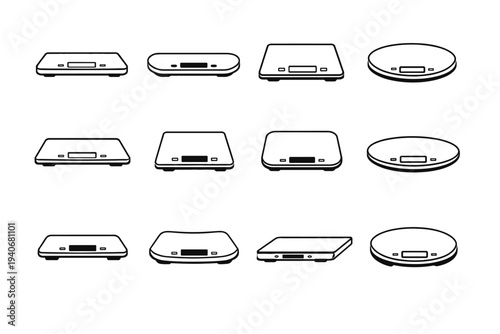 Outline kitchen form compact vector body digital clean proportions icon scale