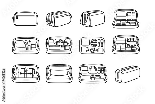 Proportions tech vector side icon pouch gusset silhouette capacity portable flexible clean