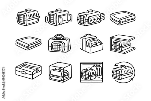 Side neat storage travel structure carrier icon icons vector pet clean silhouette
