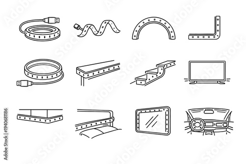 Proportions light neat vector strip icon refined usb tidy curved construction solution