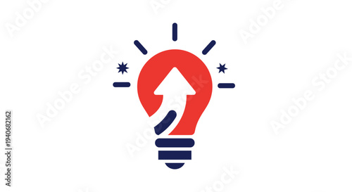 Creative Idea Growth Concept with Upward Arrow in Light Bulb Icon