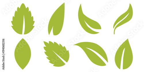 Simple leaf icon set. eps 10.