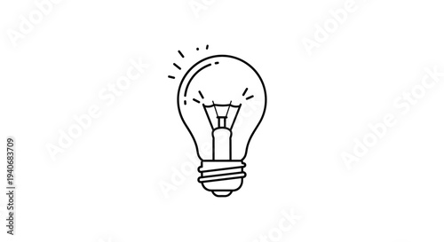 Simple Glowing Light Bulb Idea Icon