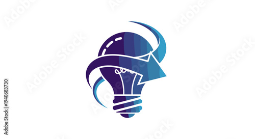 Creative Idea Refresh Cycle Logo with Light Bulb and Arrows