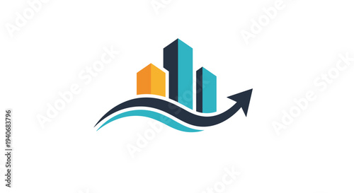 Business Growth and Real Estate Investment Logo with Upward Arrow