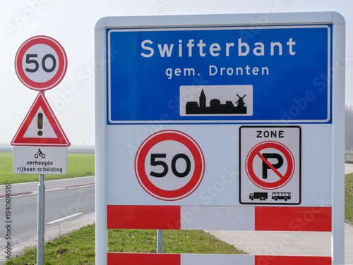 Place name sign - Plaatsnaambord, Swifterbant, Flevoland province, The Netherlands