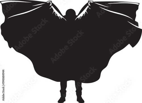 Cape Toss Coat Flare Dramatic Action Silhouettes