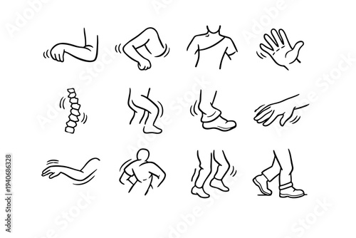 Lift icon finger ankle spine simple stiff image generation uneven vector step