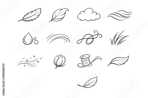 Sway edge light vector contour pollen generation loose image petal bud icon