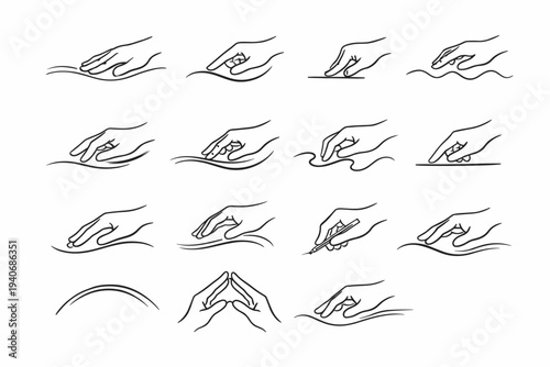 Handlines fluid icon vector line sweep drafting gentle composed icons trace steady