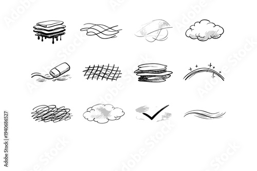 Erase edit simple layered wash ink image veil light revision generation icon