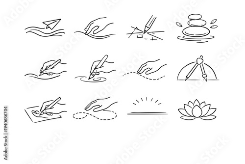 Motion flow glide icon image caring simple generation reflective pace calm sweep