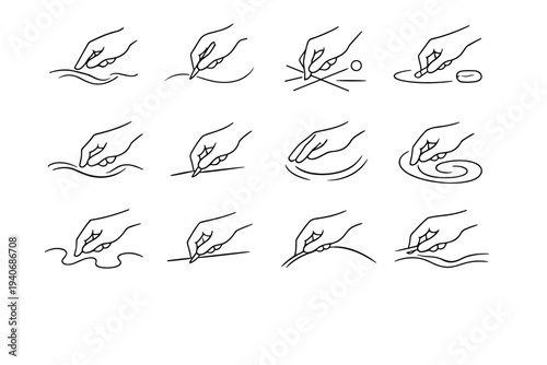 Flow motion pace arc image steady intentional vector simple icon meditative reflective