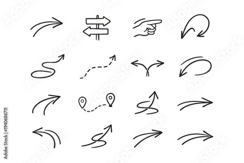 Route vector sweep line arrow generation humane loose simple image icon curved