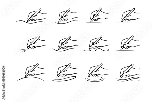 Intentional thoughtful form curve glide motion simple icon vector drafting generation image