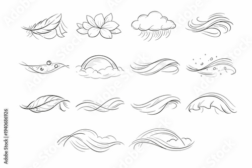 Generation vector cloudlike contour icon pollen airy image layer curve edge simple