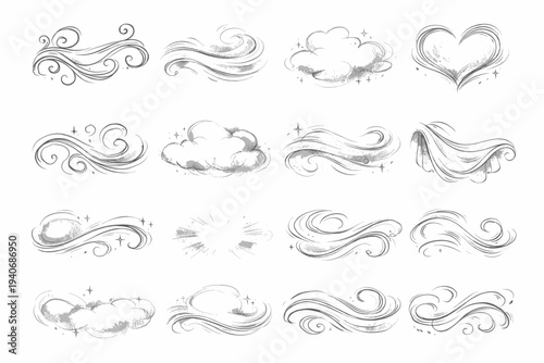 Decorative mist image simple generation decoration haze vector emphasis embellish icon curl