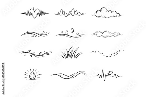 Simple trace pulse generation icon cloudlike heartbeat wave vector image contour bud