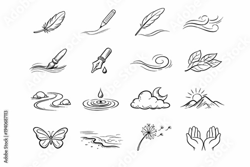 Edge tactile icon relaxed density image vector organic delicate simple generation imperfection