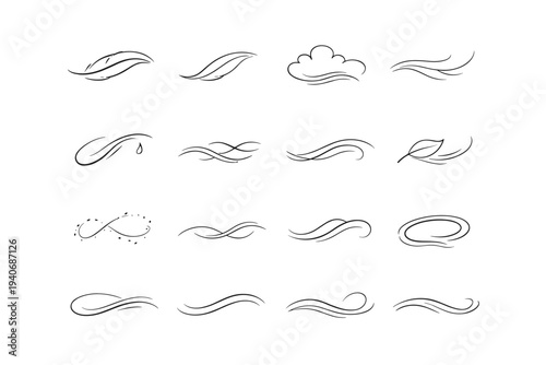 Path line sweep generation pollen loop vector tide image simple icon drift