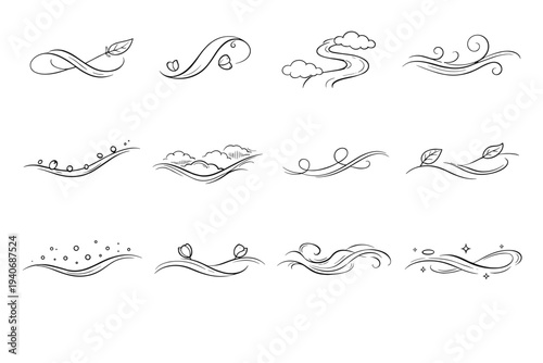 Vector generation image icon simple airy filament driftpath curveway walk bendpath line