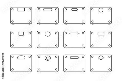 Device weight icons vector minimalist scale icon feet silhouette form digital compact