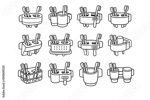 Outline vector wall surface finish mounted tidy components construction refined icon brush